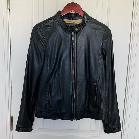 Coach Jackets & Blazers - Coach Women’s Black Leather Racer Jacket - Size M